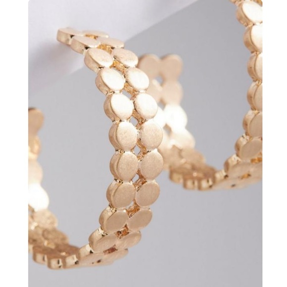 Torrid Hammered Gold Hoops - Picture 3 of 6